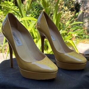 Jimmy Choo Cosmic patent leather platform pumps